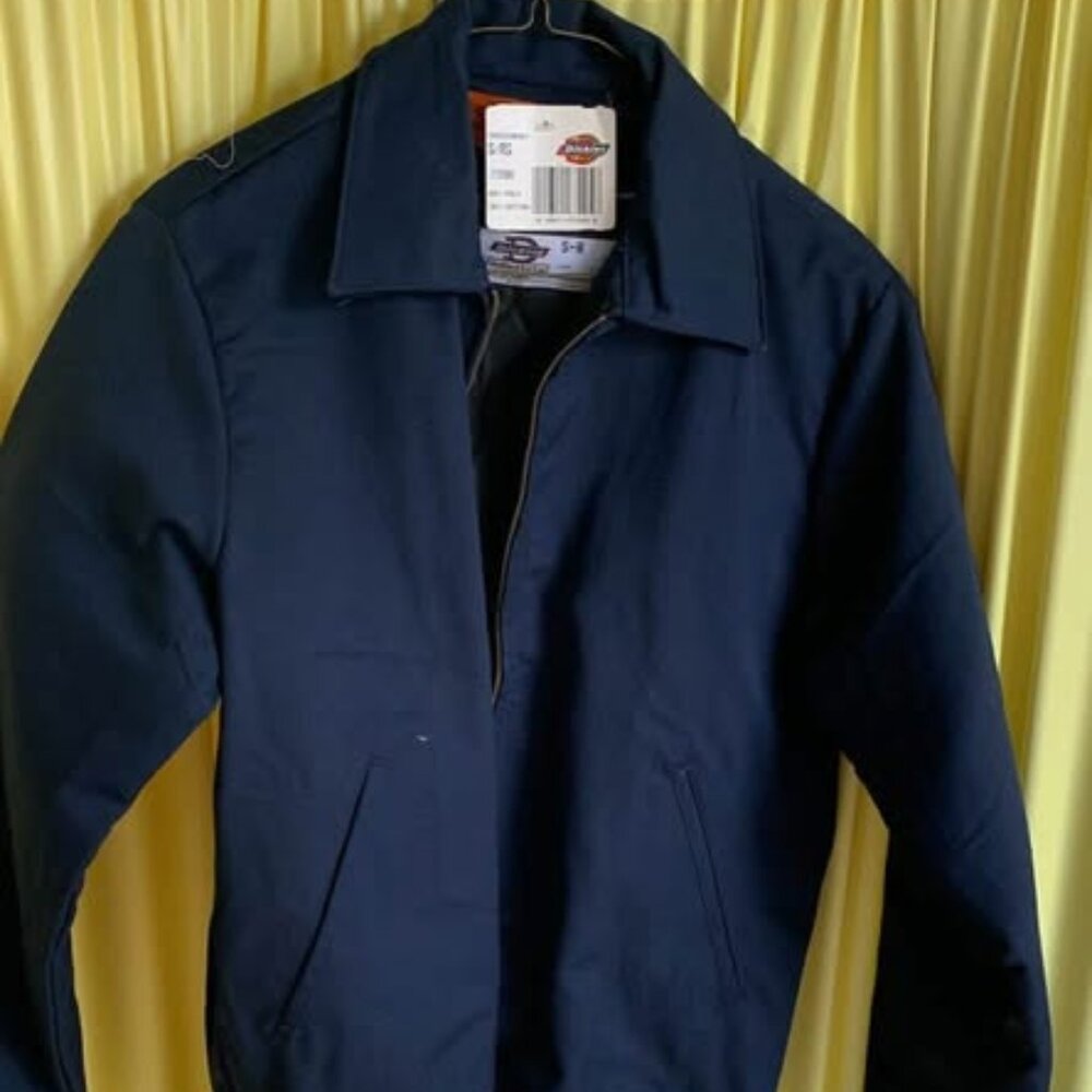 New Dickies Lined S/RG Eisenhower Jacket Navy Work Casual Pockets Durable